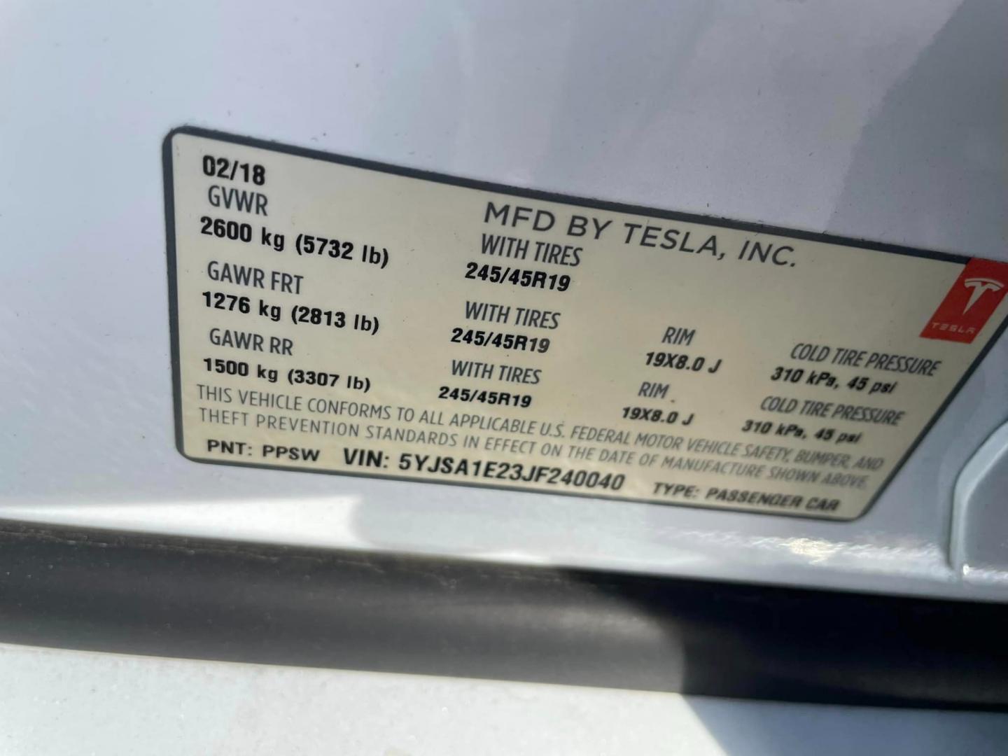 2018 WHITE /White Gold Tesla Model S (5YJSA1E23JF) , located at 744 E Miner Ave, Stockton, CA, 95202, (209) 944-5770, 37.956863, -121.282082 - Photo#11